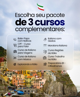 Escolha seu pacote de 3 cursos complementares: